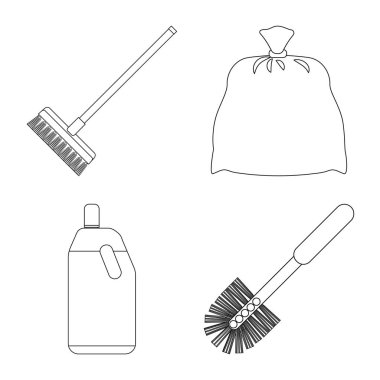 Temizlik ve servis işareti yalıtılmış nesne. Temizlik ve ev hisse senedi simgesi web için kümesi.