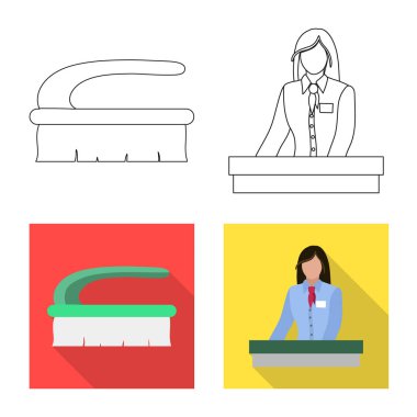 Çamaşırhane ve temiz simge vektör tasarımı. Çamaşırhane ve giyim koleksiyonu stok web simgesi.