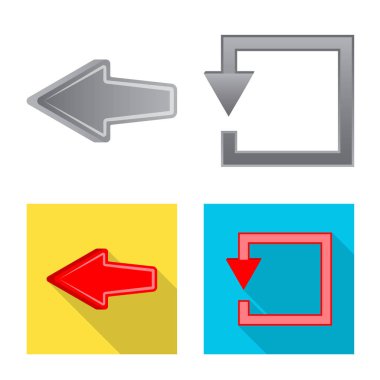 Öğe ve ok simge vektör Illustration. Hisse senedi için öğe ve yön vektör simge topluluğu.