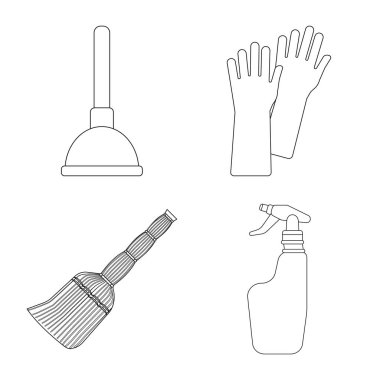 Temizlik ve servis simge vektör Illustration. Temizlik ve ev vektör simgesini hissenin topluluğu.