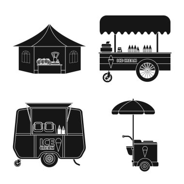 Piyasa ve dış simge vektör Illustration. Market ve gıda hisse senedi simgesi web için kümesi.