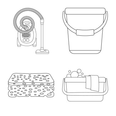 Temizlik ve servis simge vektör Illustration. Temizlik ve ev vektör simgesini hissenin topluluğu.