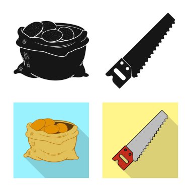 Çiftlik ve tarım işareti vektör Illustration. Çiftlik ve bitki vektör simgesini hissenin topluluğu.