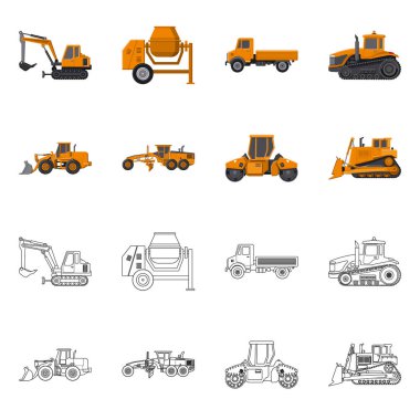 Yapı ve inşaat logo vektör Illustration. Yapı ve makine hisse senedi vektör çizim topluluğu.