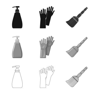 Temizlik ve servis işareti vektör tasarımı. Temizlik ve ev hisse senedi vektör çizim topluluğu.