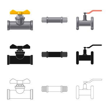 Boru ve tüp simge vektör Illustration. Boru ve boru hattı hisse senedi simgesi için web topluluğu.