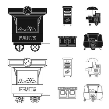 Piyasa ve dış logo yalıtılmış nesne. Market ve gıda hisse senedi vektör çizim topluluğu.