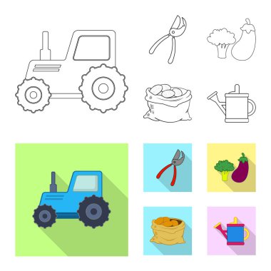 Çiftlik ve tarım simge vektör tasarımı. Çiftlik ve bitki vektör simgesini hissenin topluluğu.
