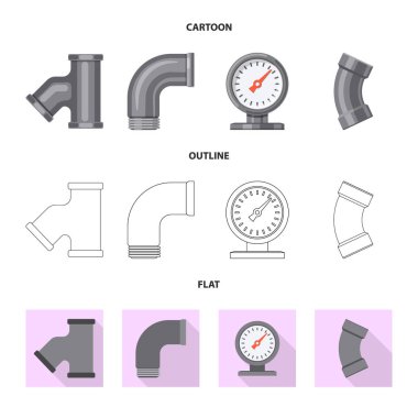 Boru ve tüp simgesi yalıtılmış nesne. Boru ve boru hattı vektör simgesini hissenin topluluğu.