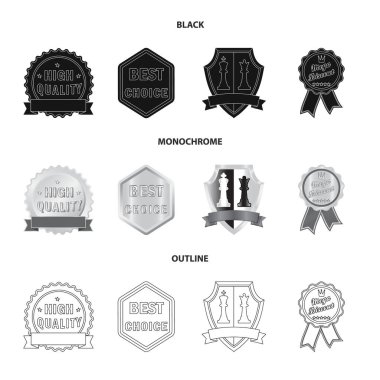 Amblem ve rozet logo vektör tasarımı. Hisse senedi için amblem ve etiket vektör simge topluluğu.