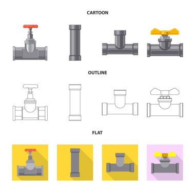 Boru ve tüp işareti illüstrasyon vektör. Boru ve boru hattı hisse senedi simgesi için web topluluğu.