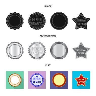 Amblem ve rozet simge vektör Illustration. Amblem ve etiket stok vektör çizim topluluğu.