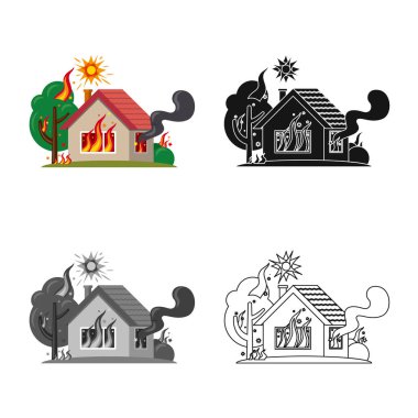 Doğal ve felaket simge vektör Illustration. Doğal topluluğu ve risk hisse senedi vektör çizim.