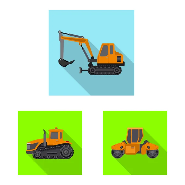 Diseño vectorial de construcción y símbolo de construcción. Conjunto de icono de vector de construcción y maquinaria para stock . — Vector de stock