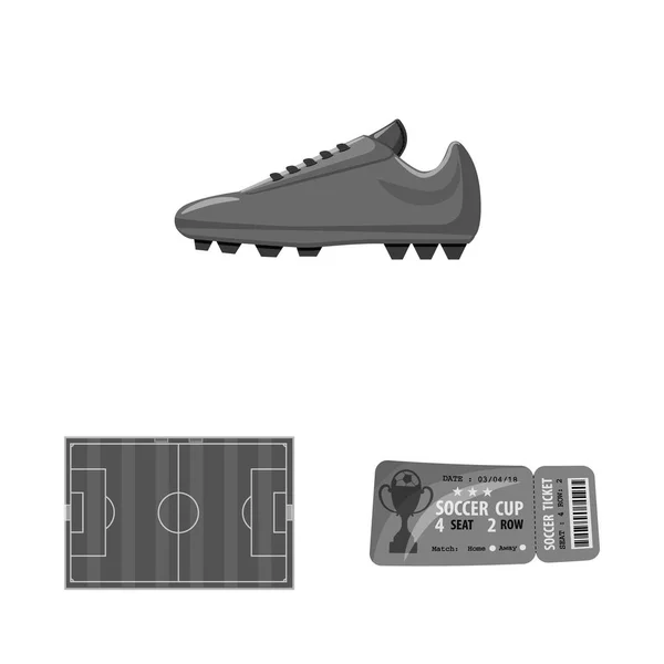 Conception vectorielle du logo du football et de l'équipement. Collection de symbole de stock de soccer et tournoi pour le web . — Image vectorielle