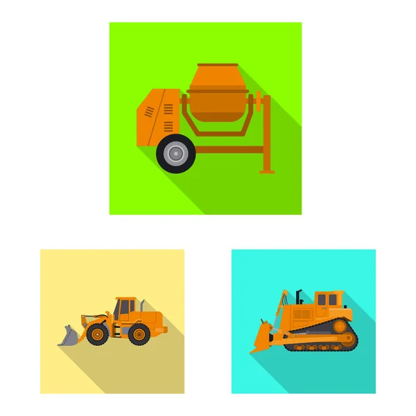 Illustration vectorielle du logo de construction. Collection d'icône vectorielle de construction et de machines pour stock . — Image vectorielle