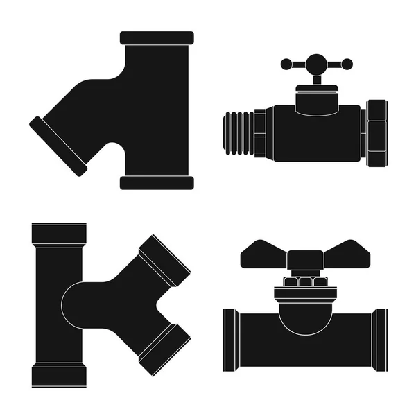 Ilustración vectorial de señal de tubo y tubo. Colección de tubos y tuberías símbolo de stock para la web . — Archivo Imágenes Vectoriales
