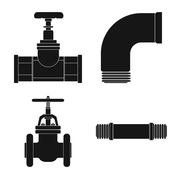 Векторная иллюстрация логотипа трубы и трубы. Комплект векторной иллюстрации труб и трубопроводов . — стоковый вектор