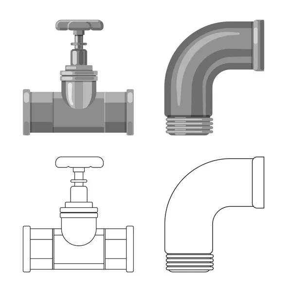 Illustration vectorielle de l'icône tuyau et tube. Illustration vectorielle du tuyau et du pipeline . — Image vectorielle