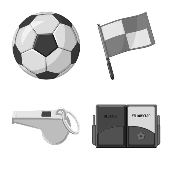 Objeto aislado de fútbol y engranaje icono. Colección de fútbol y torneo icono vectorial para stock . — Vector de stock