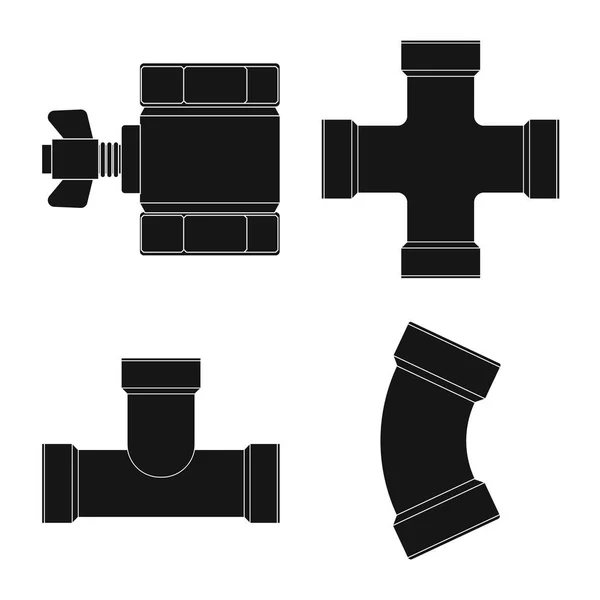 Diseño vectorial de tubo y símbolo de tubo. Conjunto de tubo y tubería vector icono para stock . — Archivo Imágenes Vectoriales