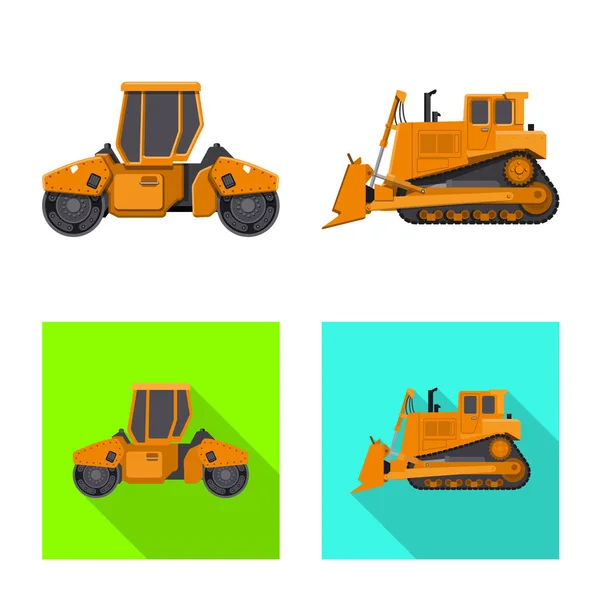 Objeto aislado de construcción y signo de construcción. Conjunto de icono de vector de construcción y maquinaria para stock . — Vector de stock