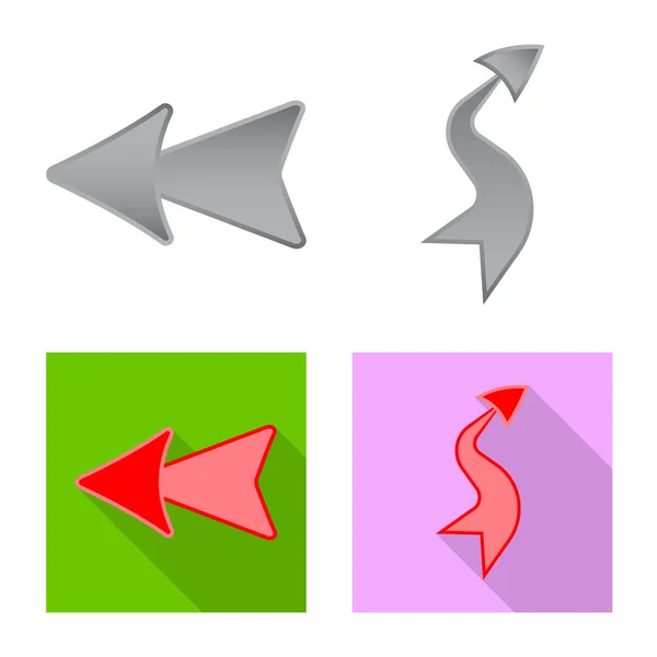 Vektoros illusztráció elem és nyíl ikonra. Elem és irány tőzsdei szimbólum a web gyűjteménye. — Stock Vector