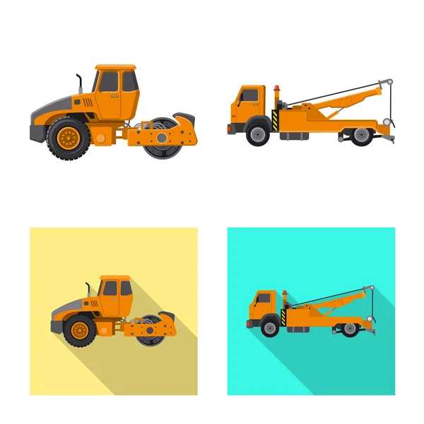 Diseño vectorial de construcción y letrero de construcción. Colección de construcción y maquinaria símbolo de stock para la web . — Vector de stock