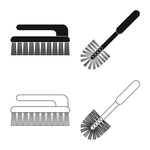 Diseño vectorial del símbolo de limpieza y servicio. Colección de limpieza e ilustración de vectores domésticos . — Vector de stock