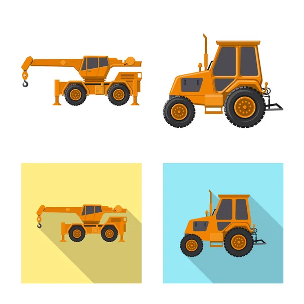 Illustration vectorielle du symbole de construction. Ensemble d'icône vectorielle de construction et de machines pour stock . — Image vectorielle