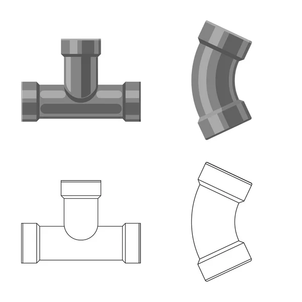 Diseño vectorial del logotipo del tubo. Conjunto de tubería y tubería stock vector ilustración . — Archivo Imágenes Vectoriales