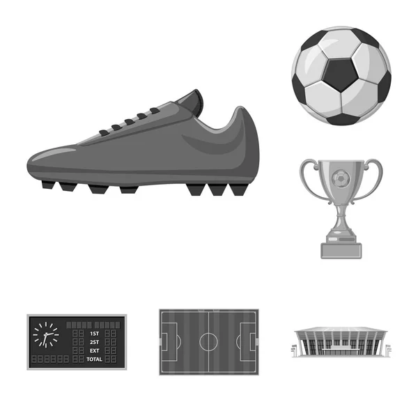 Vektor-Design von Fußball und Getriebesymbol. Set von Fußball und Turnier Aktiensymbol für das Web. — Stockvektor