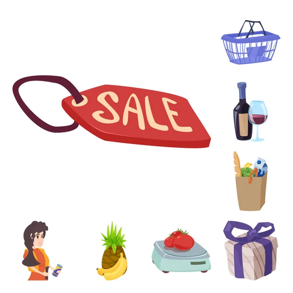 Illustration vectorielle de l'icône des aliments et boissons. Ensemble d'illustration vectorielle de stock alimentaire et de magasin . — Image vectorielle