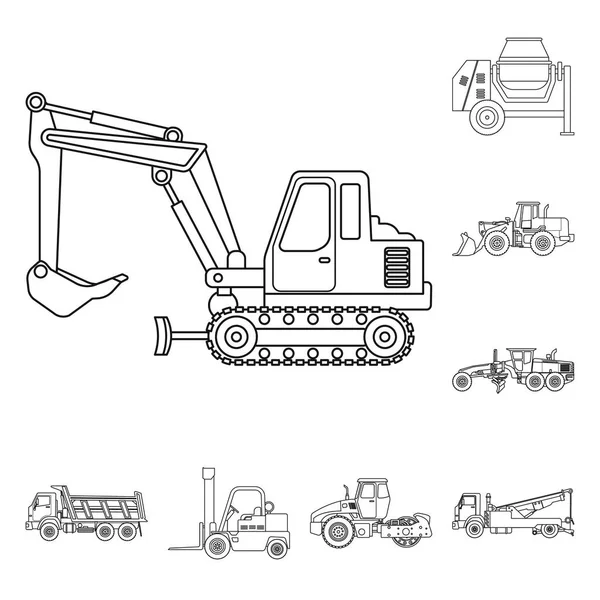 Vectorillustratie van bouw- en constructie-logo. Collectie van bouw en machines voorraad vectorillustratie. — Stockvector