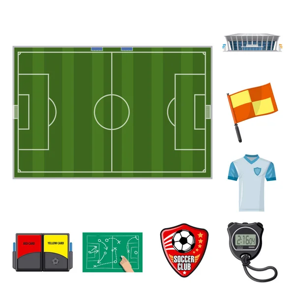 Vektor-Design von Fußball und Getriebelogo. Set von Fußball und Turnier Aktien Vektor Illustration. — Stockvektor