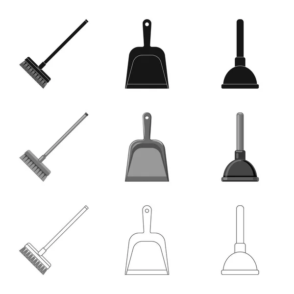 Ilustración vectorial del logotipo de limpieza y servicio. Colección de limpieza e ilustración de vectores domésticos . — Vector de stock
