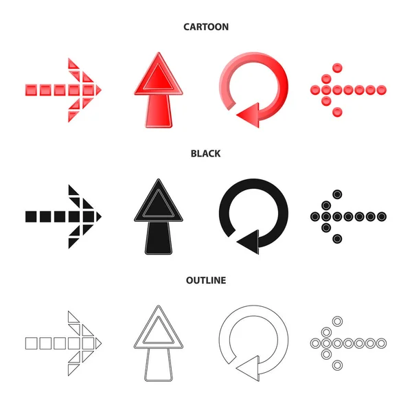 Diseño vectorial de elemento e icono de flecha. Conjunto de elemento e icono de vector de dirección para stock . — Vector de stock