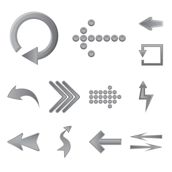 ベクトル要素と矢印サインのイラスト。ストックの要素と方向ベクトルのアイコンのセット. — ストックベクタ