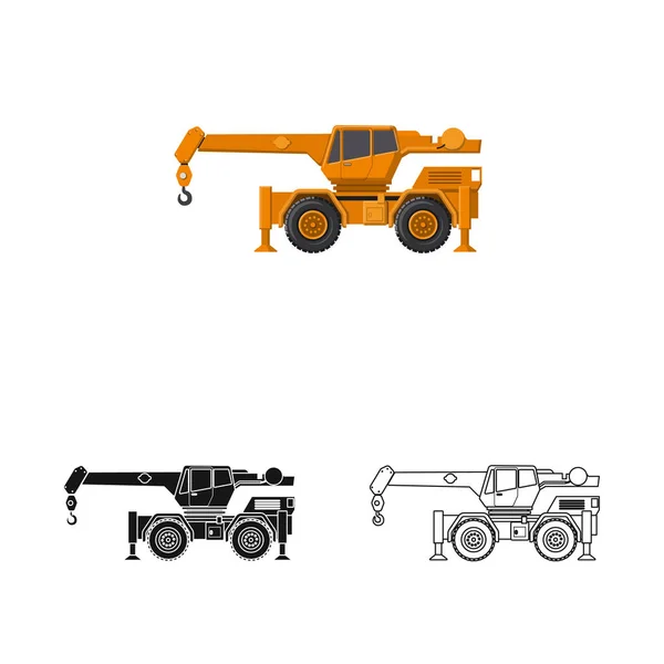 Ilustración vectorial del símbolo de construcción y construcción. Conjunto de icono de vector de construcción y maquinaria para stock . — Vector de stock