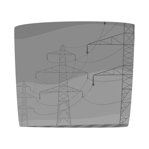 Vektorillustration von Elektrizität und elektrischem Symbol. Elektrizitäts- und Energievektorsymbole für Aktien. — Stockvektor