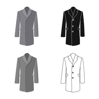 Adam ve giyim simge vektör tasarımı. Adam ayarla ve web için hisse senedi simgesi giymek.