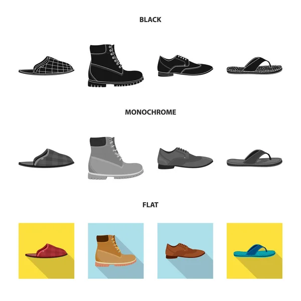 Objet Isolé Chaussures Chaussures Symbole Collection Illustrations Vectorielles Chaussures Pieds — Image vectorielle