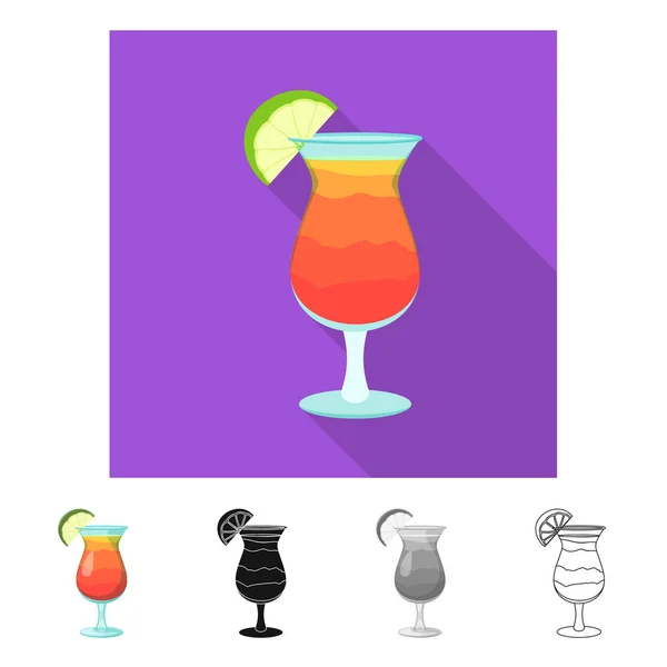 Vector design of drink and bar sign. Collection of drink and party stock symbol for web. — Stock Vector