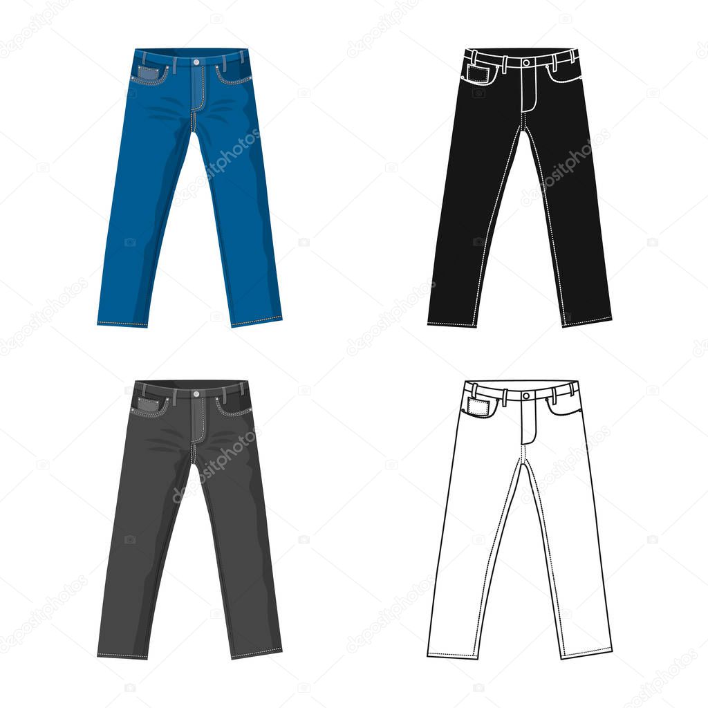 Vector design of man and clothing symbol. Collection of man and wear vector icon for stock.