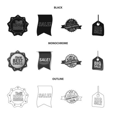 Amblem ve rozet simge vektör Illustration. Amblem ve etiket stok vektör çizim seti.