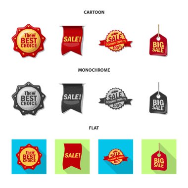 Amblem ve rozet sembol yalıtılmış nesne. Hisse senedi için amblem ve etiket vektör simge topluluğu.