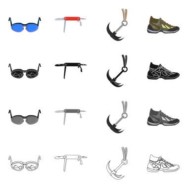 Dağcılık ve tepe logo vektör çizimi. Kamp ve dağcılık Topluluğu web için hisse senedi simgesi.