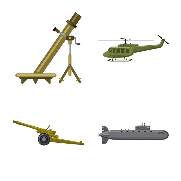 Objeto aislado de arma e icono de arma. Colección de armas y ejército icono vectorial para stock . — Vector de stock