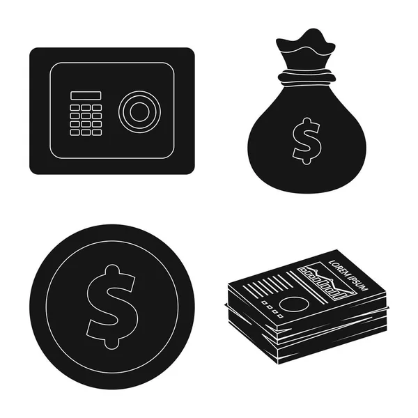 Isolated object of bank and money sign. Set of bank and bill stock vector illustration. — Stock Vector
