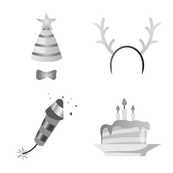 Conception vectorielle de fête et logo d'anniversaire. Ensemble de fête et de célébration illustration vectorielle de stock . — Image vectorielle